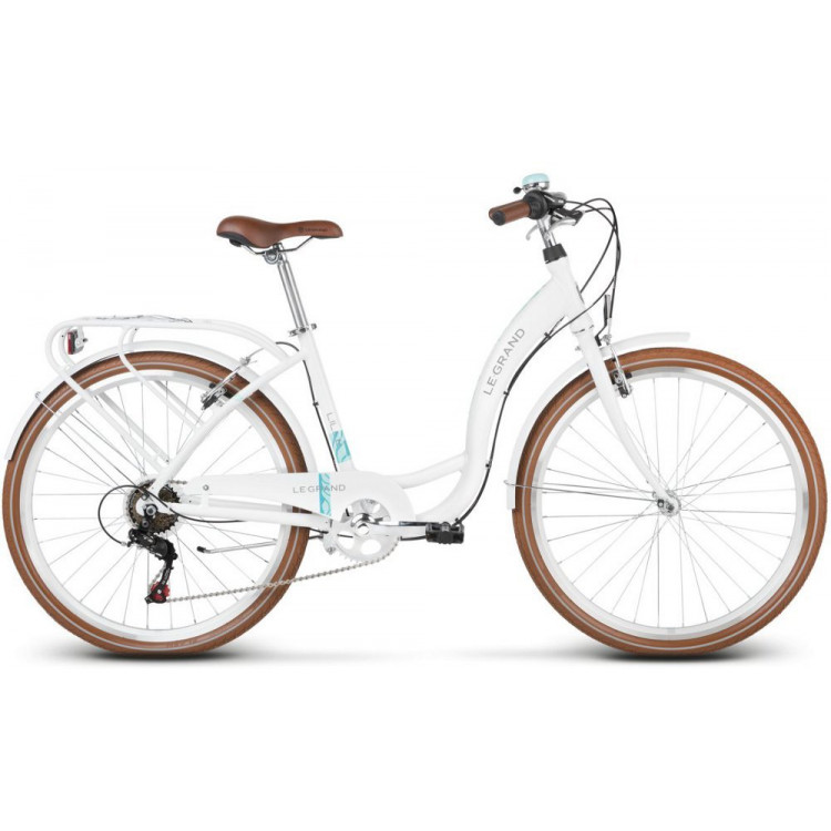 Mestský retro bicykel Kross 26'' Le Grand Lille 1 6-prevodový Hliníkový 17" Biely